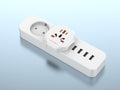 Techancy Adaptador De Viagem Branco MB2500, 2500w (Máx.) Ue Para Tomada Global Para Viagens Transfronteiriças
