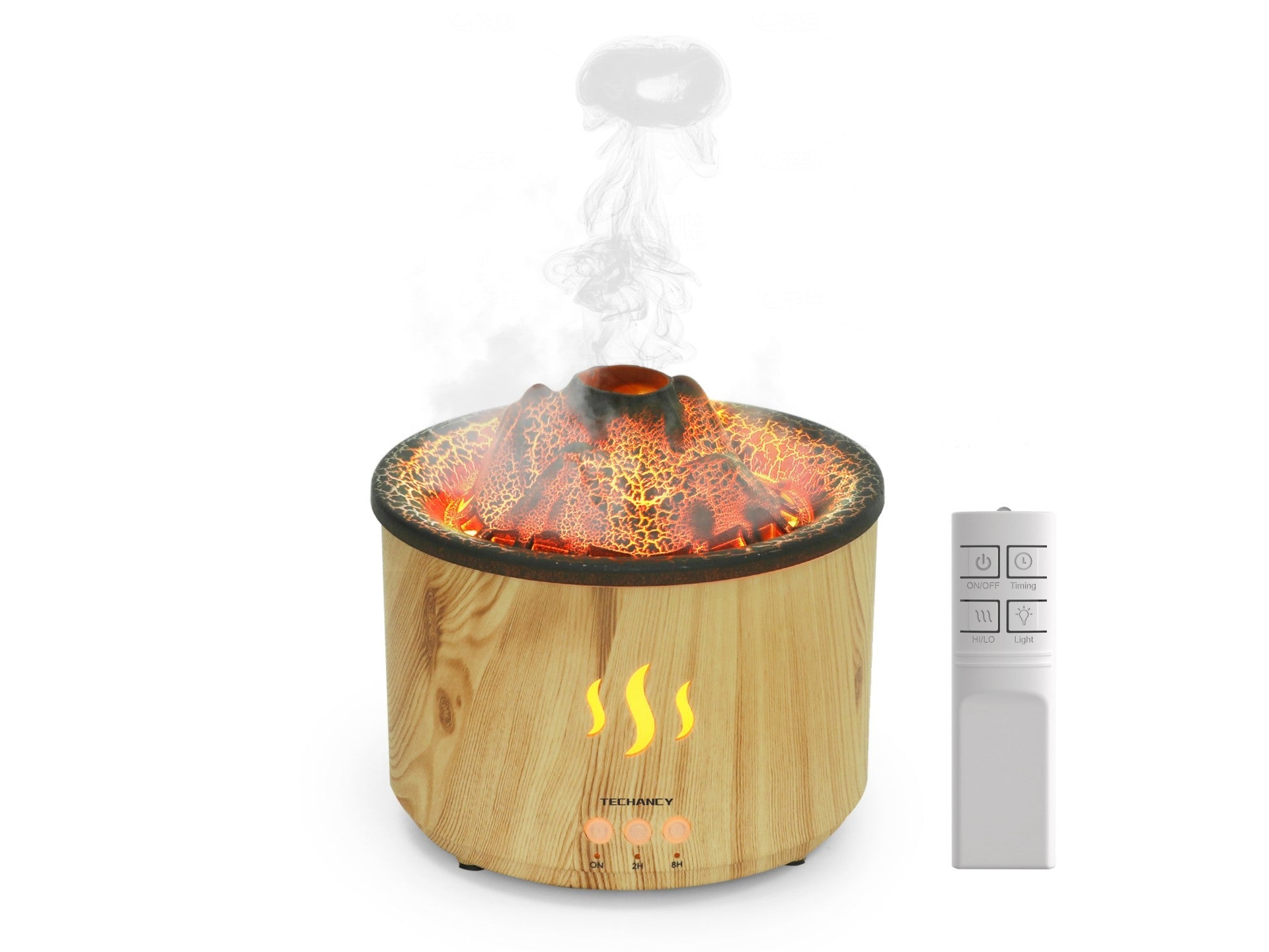 Techancy Humidificador De Aromas Com Controlo Remoto LD3916, Design Com Textura De Madeira Falsa Para Sala De Estar/Quarto